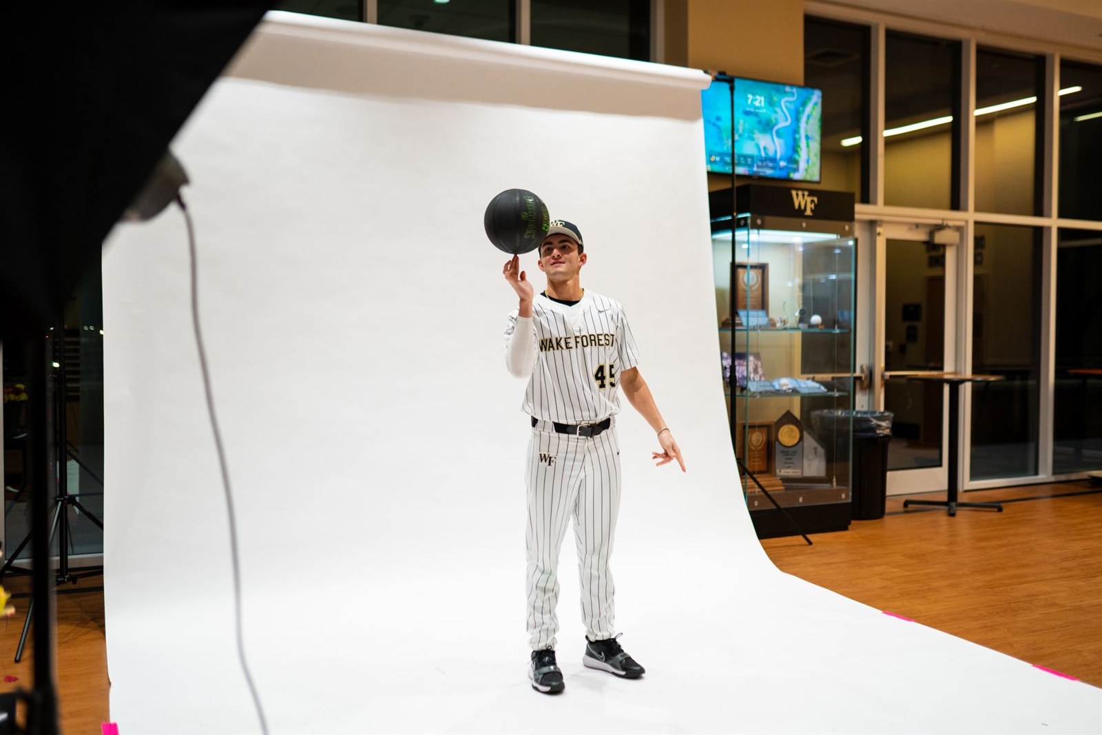 Dylan Zucker during a Wake Forest baseball photo session